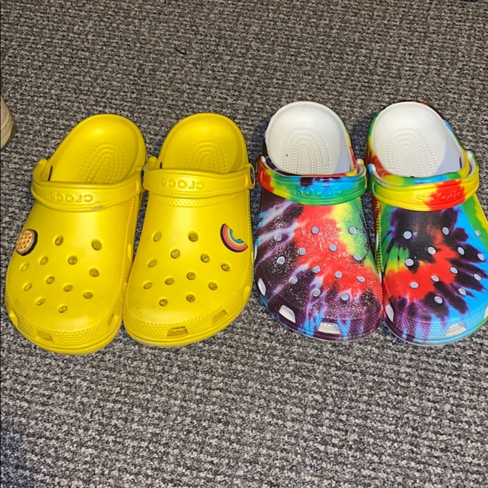 Yellow and Tye Dye Crocs !